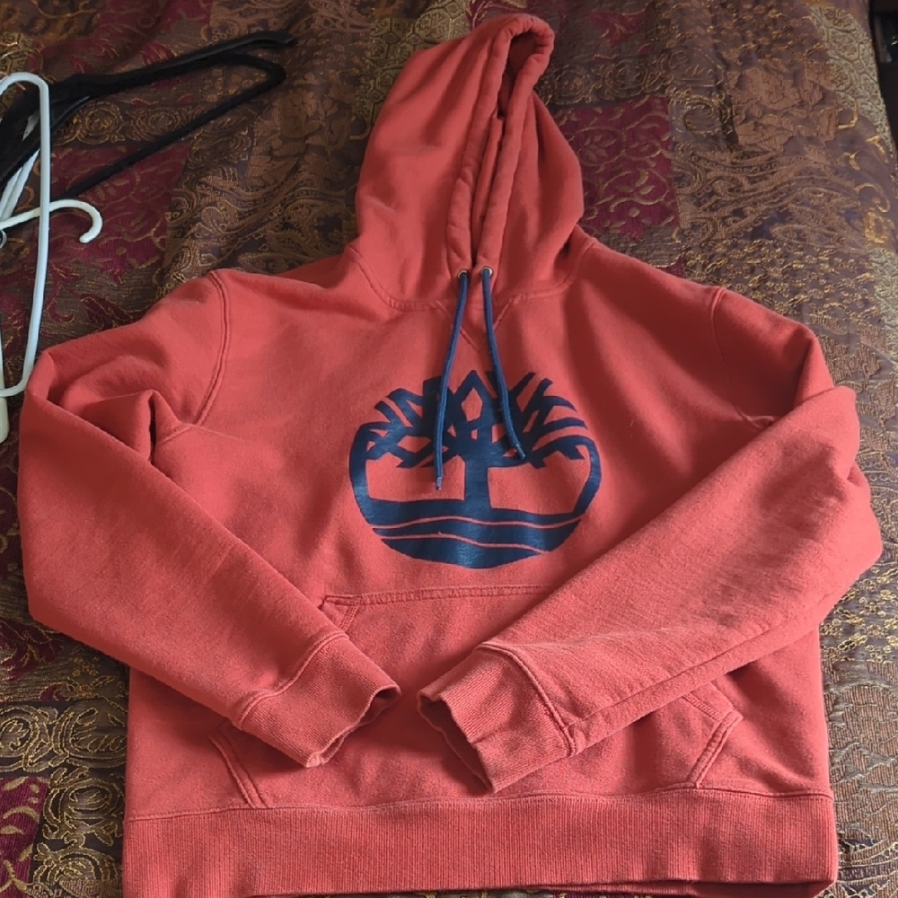 Red Hoodie with Blue Logo